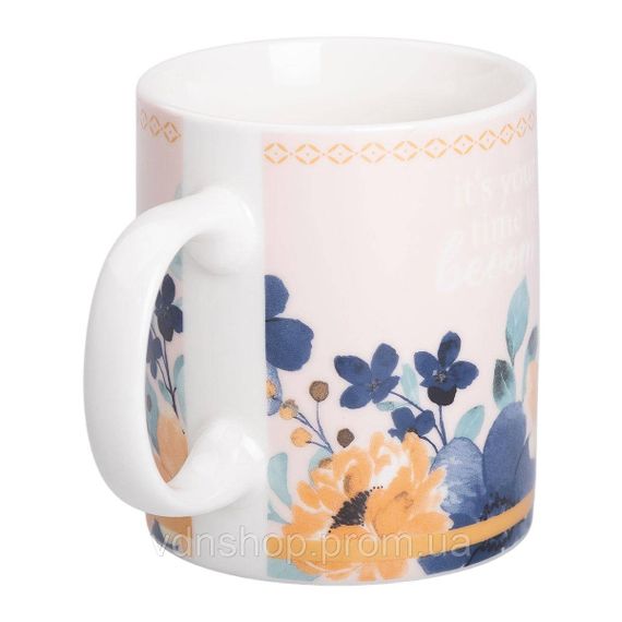 Чашка порцелянова з квітковим принтом 400 (мл) для чаю та кави RX-N240139CR | Зображення 2