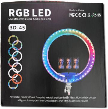 Кільцева LED лампа RGB 45см XPRO 3D-45RGB USB (40919-3D-45RGB_1201) | Зображення 2