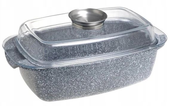 Гусятница с крышкой Ofenbach Vizo KM-100517 32х10.5 см 5.5 л серая | Зображення 1