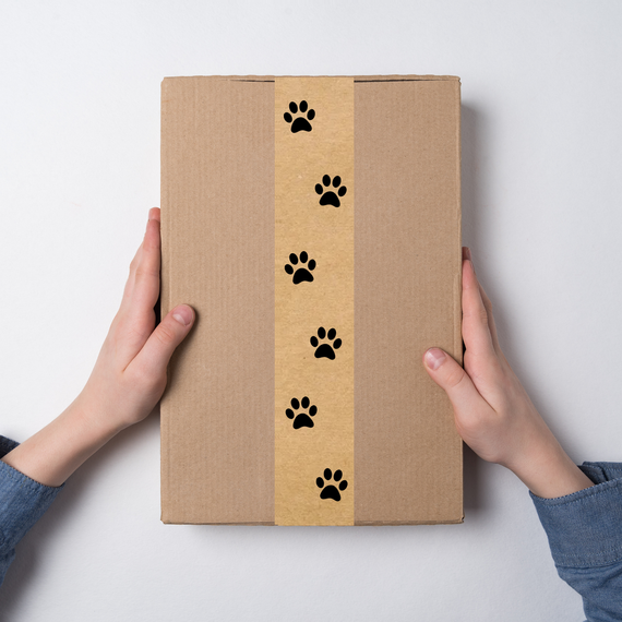 Скотч этикетка крафт "Paws"​​​, 50х294 мм (100 шт/рулон) с принтом, самоклеющаяся Viskom | Зображення 6