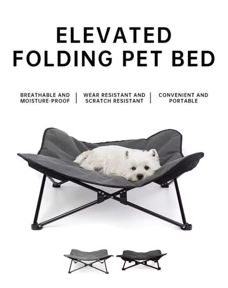 Большая Лежанка Кровать на Ножках 90*90 см Для Крупных Собак Переносной Гамак Для Дома Улицы и Путешествий Для Животных до 40 кг | Зображення 2
