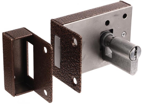 Замок накладной цилиндровый Мотор Сич ЗН1-114-6, 1 ригель, Backset 60 мм, медный цвет | Зображення 2