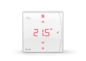 Терморегулятор Danfoss  Icon2 Featured RT, IR датчик, +5...35 °C, програмований, бездротовий, накладний, 3В, білий (088U2122)
