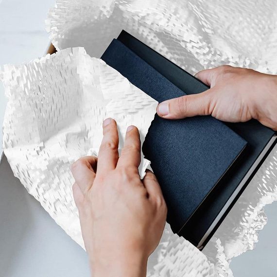 Cотовая крафт-бумага PaperPack, рулон - 30 см х 20 м, белая | Зображення 9