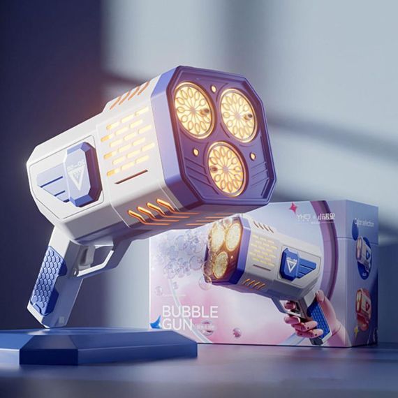 Пистолет с мыльными пузырями SHT 333-16 на 36 отверстий + 2xbottle 150ml Blue | Зображення 1