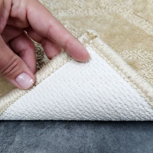 Набір килимків для ванної кімнати 2шт 50*80см+40*50см U-виріз Ромб Smile бежевий поліпропілен Дариана | Зображення 5