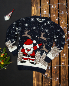 Светр новорічний синьо-блакитний S XXL