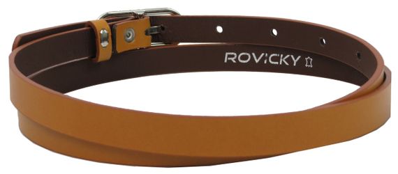 Женский кожаный ремень 1,5 см Rovicky коричневый | Зображення 3