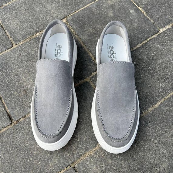 Мужские серые лоферы из натуральной замши 40 размер | Зображення 5