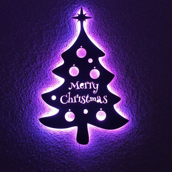 Панно декоративне картина на стіну Ялинка LED 16 кольорів телефон 375x570 acr-p000006 | Зображення 3