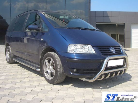 Кенгурятник WT003 (нерж) 51 мм для Volkswagen Sharan 1995-2010 гг | Зображення 1