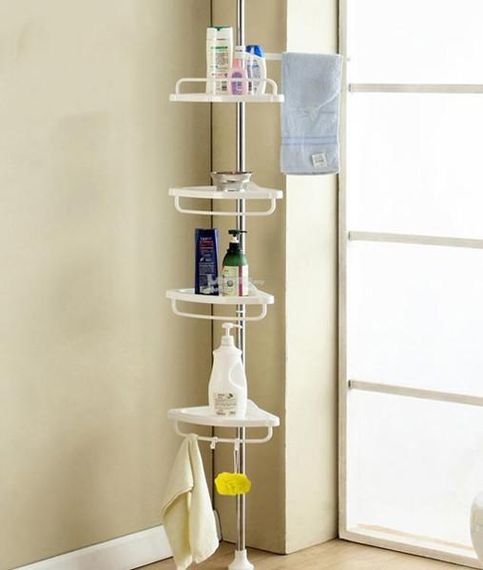 Кутова телескопічна полиця у ванну Multi Corner Shelf, Кутова полиця у ванну на розпірці. | Зображення 4