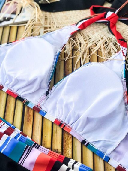Роздільний яскравий купальник Plus Size знімними чашками та високими плавками | Зображення 6