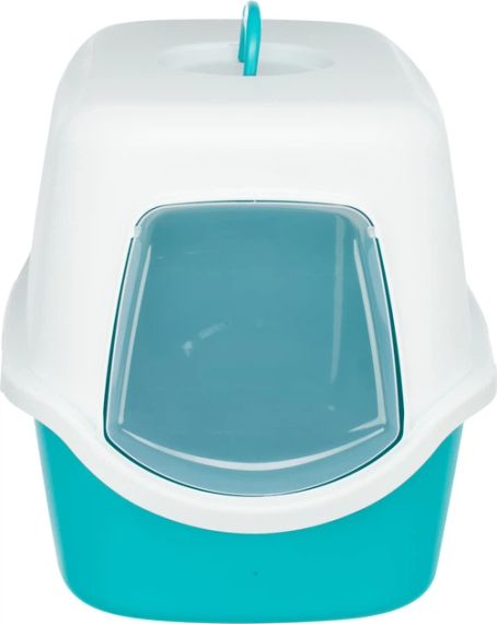 Туалет для кошек Trixie Vico закрытый 40×40×56 см, бирюзовый/белый. | Зображення 1