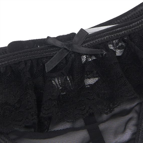 Пояс кружевной с подвязками для чулок Star Night с трусиками, черный, XS-S sexstyle | Зображення 7