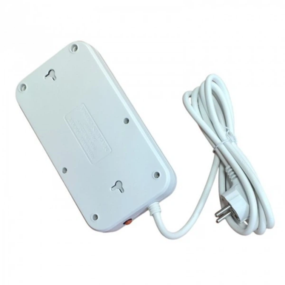 Мережевий фільтр подовжувач 2 метри на 3 розетки4 USB 3.4A, 2 Type-C з вимикачем та заземленням 3000Вт 16А Power Socket J07 білий | Зображення 6