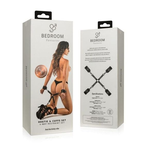 Фиксатор для рук и ног Bedroom Fantasies Hogtie & Cuffs Set 4-Way Restrant Set Черный One Size | Зображення 7