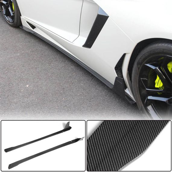 Накладки на пороги (Карбон) для Lamborghini Aventador 2011-2022 рр