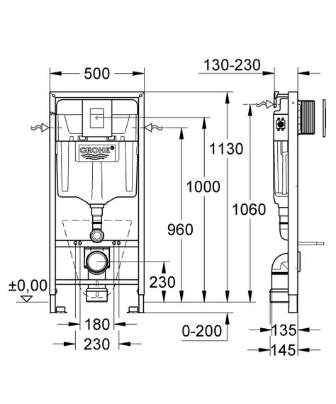 Инсталляционный комплект 5в1 для подвесного унитаза Grohe Fresh Rapid SL (38827000) | Зображення 6
