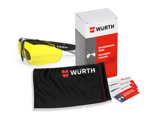 Набір окуляри захисні SPICA-AF, жовті з чохлом та серветками