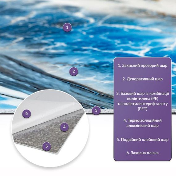 Самоклейна стінова PET плитка в рулоні 600х3000х2мм (D) SW-00002976 | Зображення 1