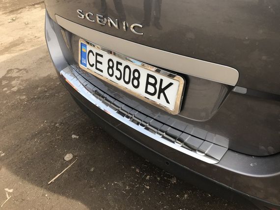 Накладка на задний бампер Carmos (Grand, нерж.) для Renault Scenic/Grand 2009-2016 гг | Зображення 4