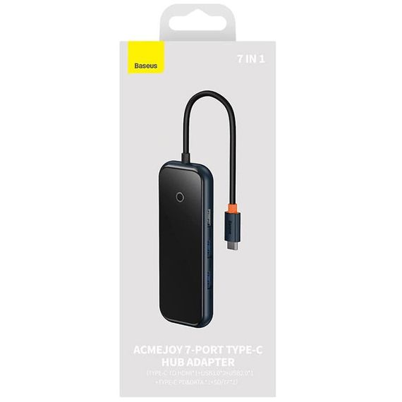 Переходник Baseus Hub AcmeJoy 7-Port Type-C (HDMI*1+USB3.0*2+USB2.0*1+Type-C PD&Data*1+SD/TF) (WKJZ) Dark Gray | Зображення 5