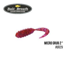 Силиконовая приманка, Съедобный силикон Bait Breath Micro Grub 2" (12шт.) (Ur29 Chameleon/red*seed)