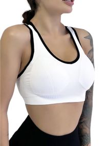 Спортивний топ пуш ап для фітнесу LILAFIT Білий з чорними вставками S (LFB000014)