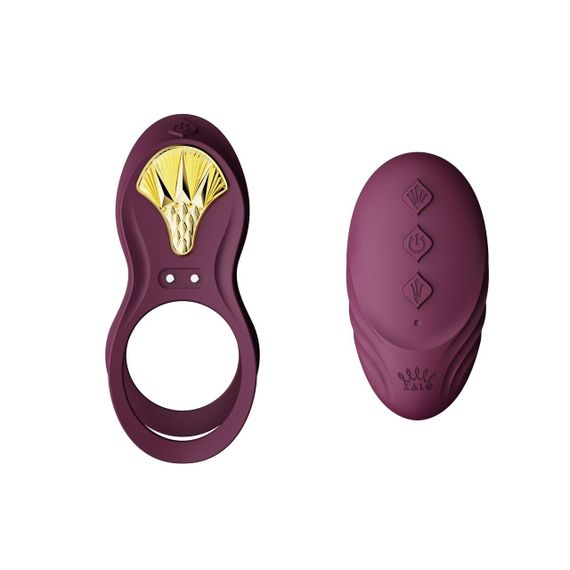 Смарт-эрекционное кольцо Zalo - BAYEK Velvet Purple, двойное с вводимой частью, пульт ДУ Sex Aura | Зображення 6