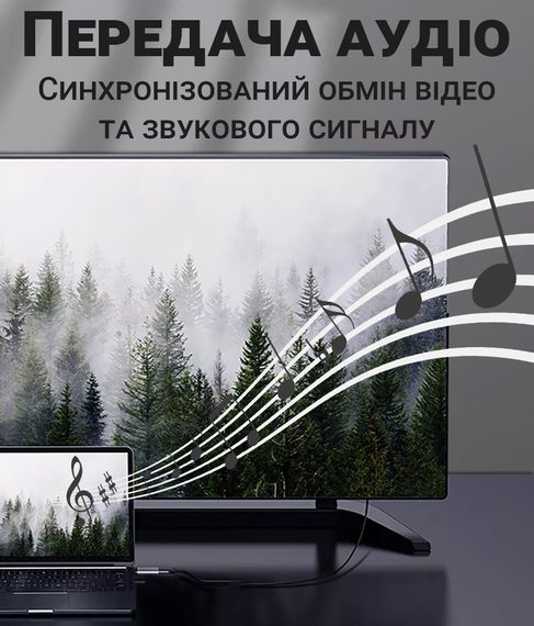 Адаптер, конвертер з Type-C на HDMI для передачі 4K/60Hz відео Addap UC2HDMI-01, перехідник для ПК, ноутбука, проектора, телевізора | Зображення 7
