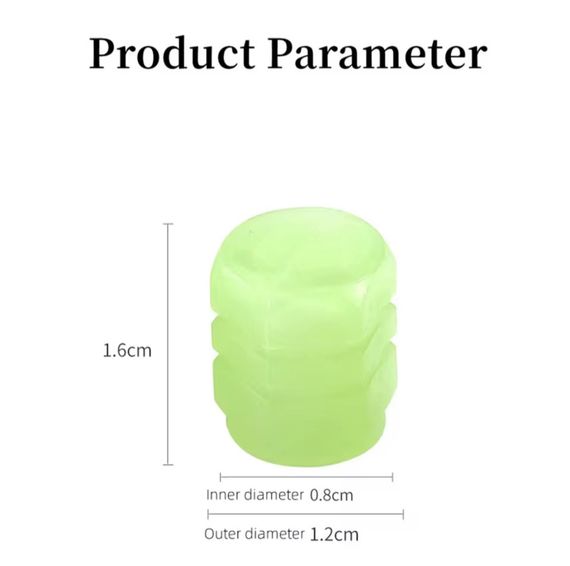Зелені флуоресцентні (неонові) ковпачки на ніпель для велосипеда, машини, мотоцикла, самоката | Зображення 9