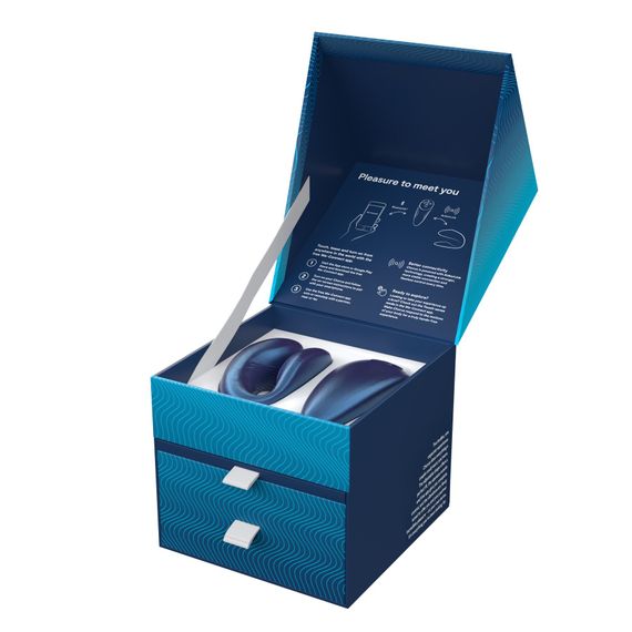 Смарт-вібратор для пар We-Vibe Chorus Cosmic Blue, сенсорне керування вібраціями стисненням пульта | Зображення 7