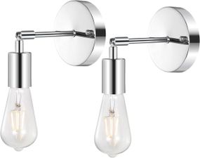Настінний світильник BAODEN E27, 2 шт, хромований, металевий, регульований, для ванної, спальні, кухні