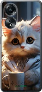 Чохол на Oppo A58 4G Білий кіт "5646u-3184-2448"