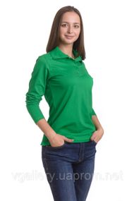 Футболка ПОЛО жіноча з довгим рукавом — тканина-лакота XL