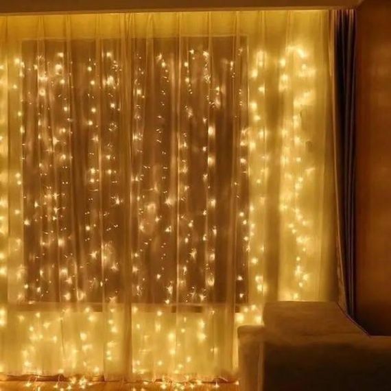 Гірлянда водоспад 240 LED 3m*2m Жовта