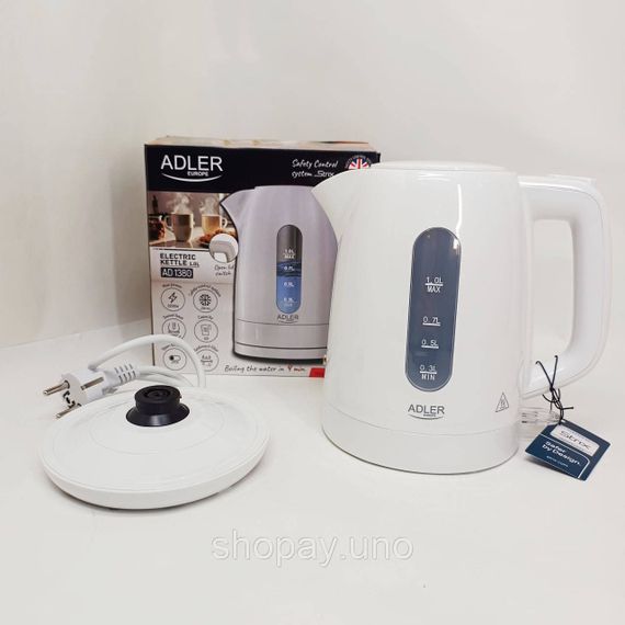 Електрочайник Adler AD 1л 2200Вт White | Зображення 3