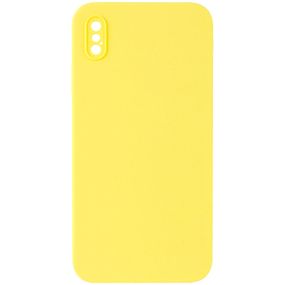 Чохол Silicone Case Square Full Camera Protective (AA) NOLOGO для Apple iPhone XS Max (6.5") Жовтий / Yellow
