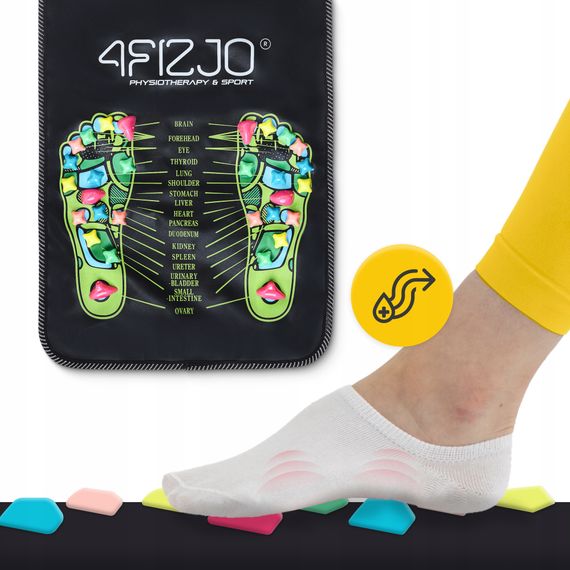 Килимок ортопедичний 4FIZJO 175 x 35 см з каменями для масажу ніг Black (P-5905973403184) | Зображення 1