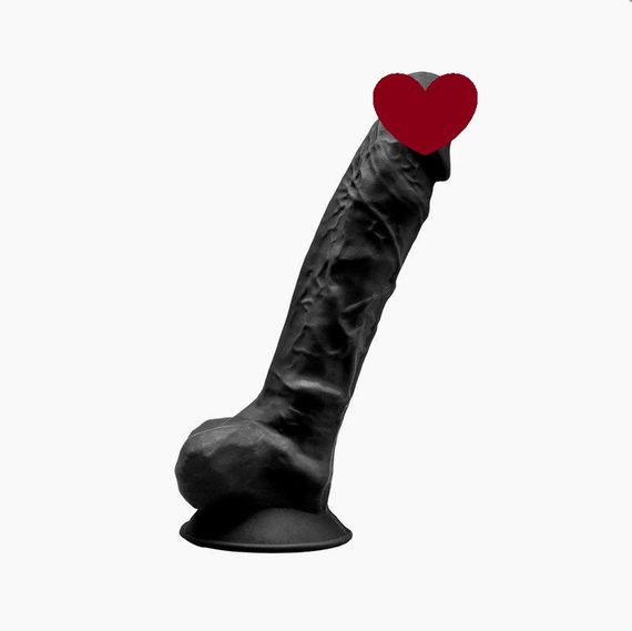 Фалоімітатор SilexD Vetus Black (MODEL 1 size 8in), двошаровий, силікон + Silexpan, діаметр 4,2см Sex Aura