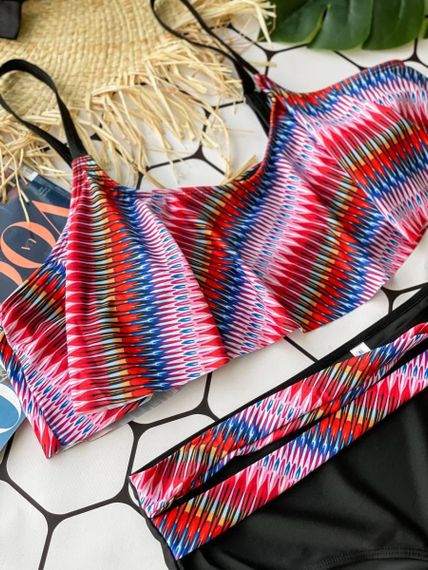 Роздільний купальник Plus Size знімними чашками та високими плавками | Зображення 7