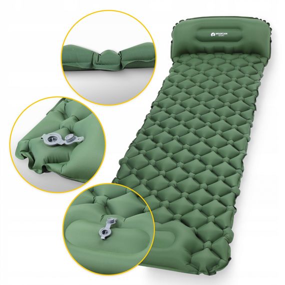 Надувний килимок (каремат) Mountain Goat 190 x 58 x 5 см з вбудованим насосом MG0010 Navy Green (P-5905973400909) | Зображення 5