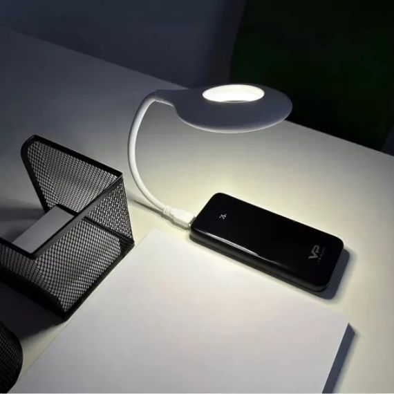Гнучка USB лампа з голосовим керуванням із зарядкою від Power bank біла / Світлодіодний ліхтар LK-50 | Зображення 1