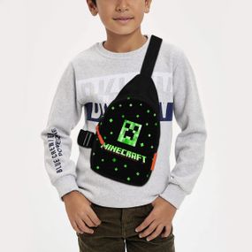 Сумка через плече дитяча Minecraft Кріпер 29х17 см сумка слінг для хлопчика (02076)
