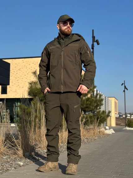 Військова куртка на флісі Soft Shell Military олива | Зображення 8