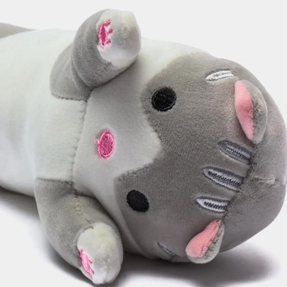 Мягкая игрушка-подушка Кот Батон 70 см, Серая / Детская плюшевая игрушка Кот обнимашка | Зображення 5