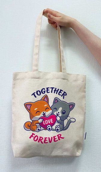 Екосумка шопер 4Profi "Together Love Forever" двунитка (хлопок) біла 25130