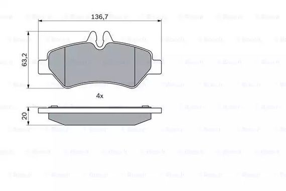 Колодки гальмівні дискові MB/VW SPRINTER/CRAFTER задн.  BOSCH (0986494123) | Зображення 6