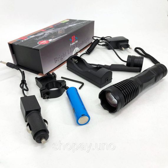 Потужний світлодіодний ліхтар Bailong, Ліхтарик на USB зарядкою для дому, Тактичний ліхтар з діодом XO-11 | Зображення 6